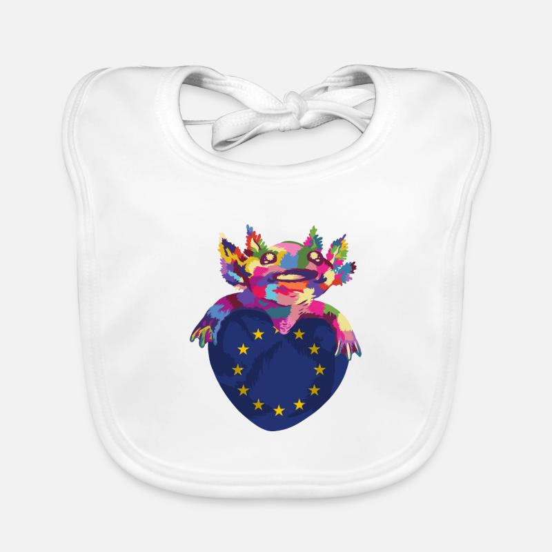 Drapeau de l’Europe EU Euro Drapeau européen - Bavoir bio Bébé - blanc