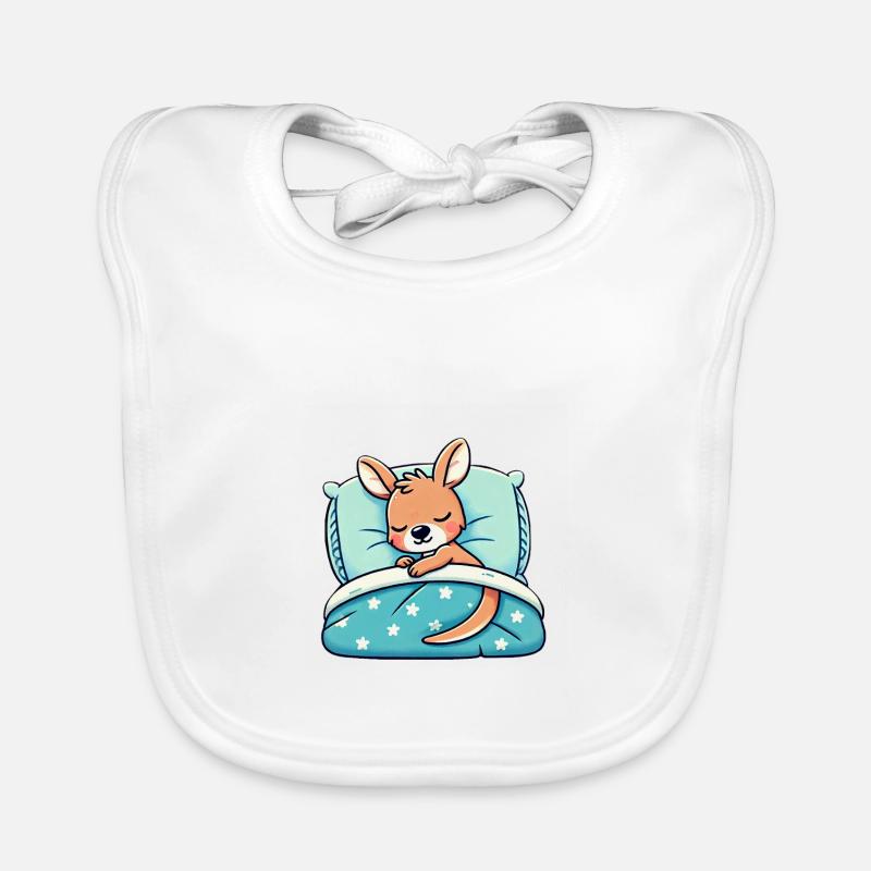 Kangaroo Sleeping In Bed At Night Time Baby Bio-Lätzchen