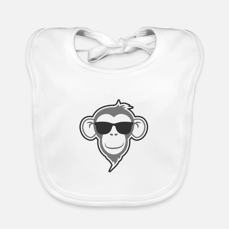 Fränky der Affe - Cooler Affe mit Sonnenbrille Baby Bio-Lätzchen