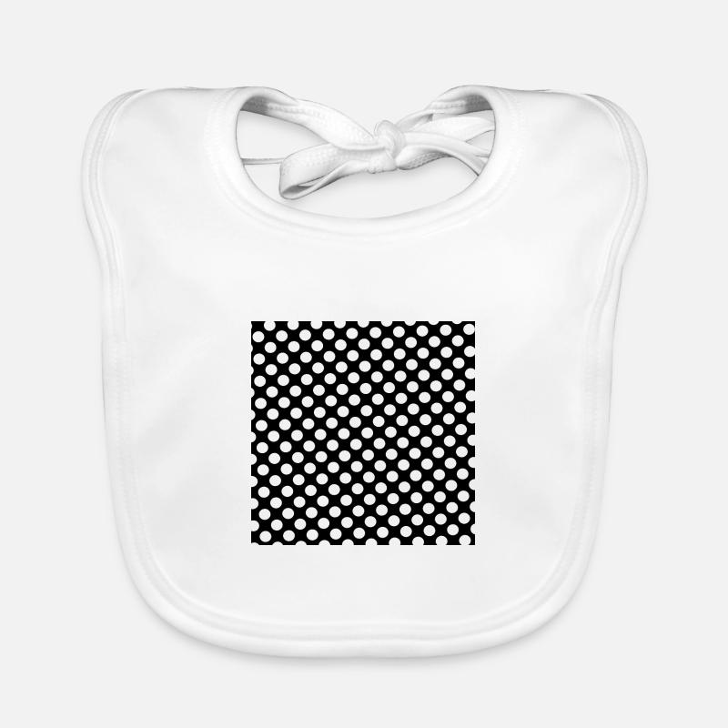 Motif de points de fond noir et blanc à pois Bavoir bio Bébé