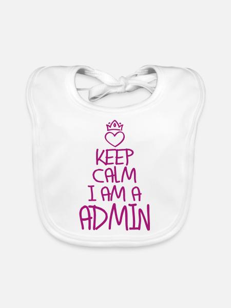 Keep Calm Admin cool Admin Geschenk - Baby Bio-Lätzchen - Weiß - Vorne