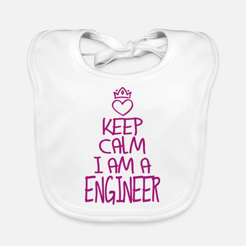Keep Calm Engineer cool gift Organic Baby Bibs