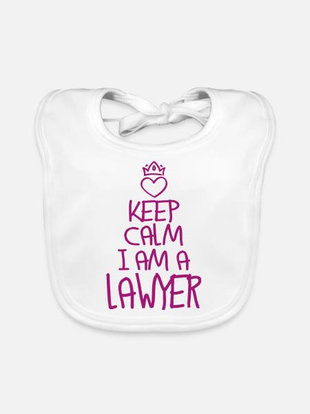 Keep Calm Anwalt cool Anwalt Geschenk - Baby Bio-Lätzchen - Weiß - Vorne