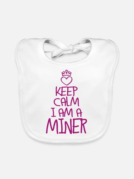 Keep Calm Miners - Organic Baby Bibs - white - Front