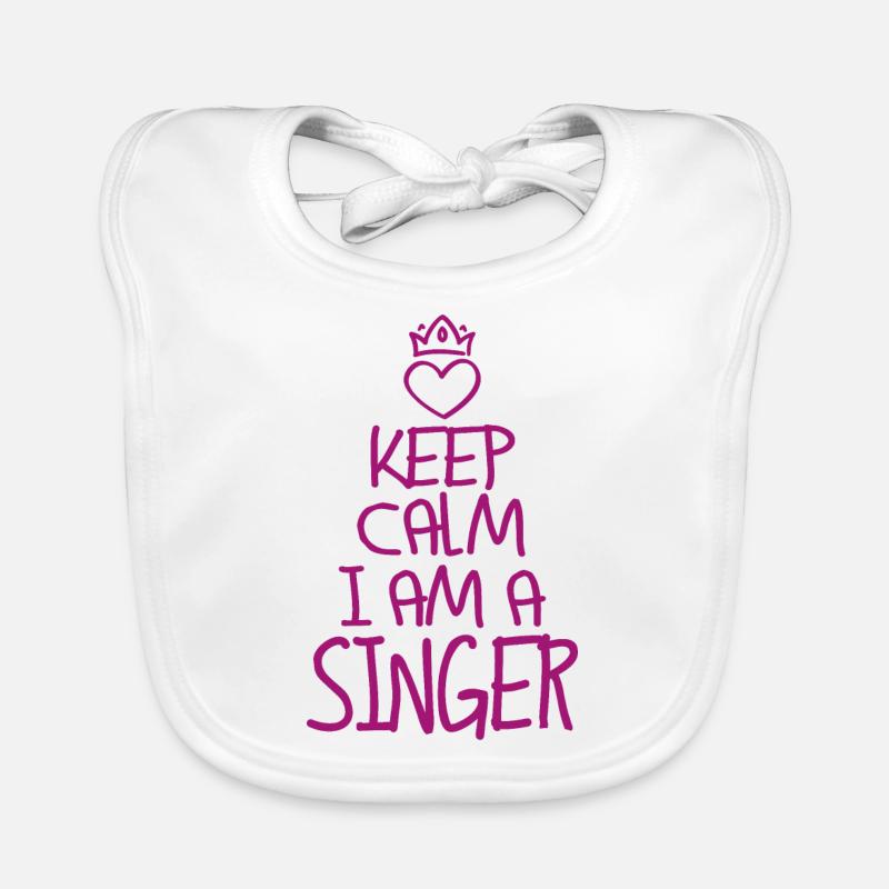 Keep Calm Singer Cool Singer Gift Organic Baby Bibs