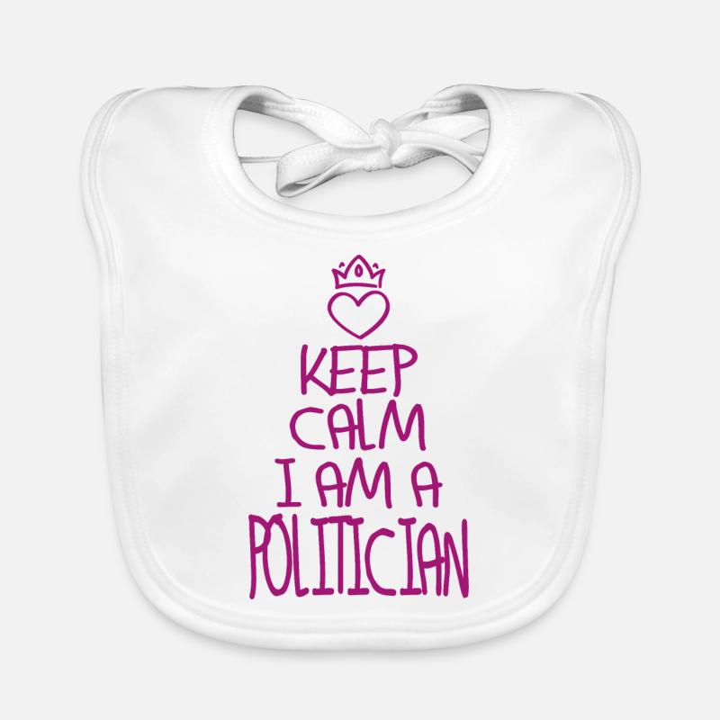 Keep Calm Politician Cool Politician Gift Organic Baby Bibs