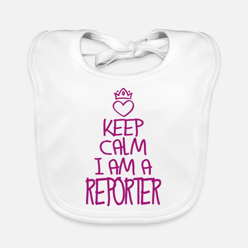 Gardez calm Reporter cadeau de journaliste cool Bavoir bio Bébé