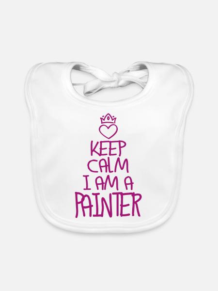Keep Calm Maler cool Maler Geschenk - Baby Bio-Lätzchen - Weiß - Vorne