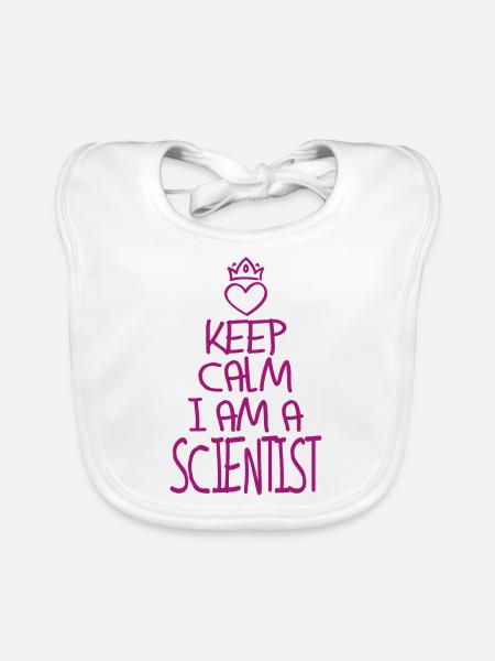 Scientifique Keep Calm - Bavoir bio Bébé - blanc - Devant