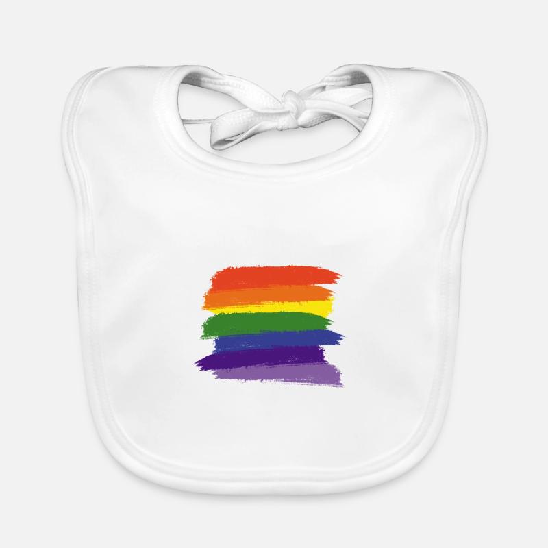 Rainbow Paint Brushes Organic Baby Bibs
