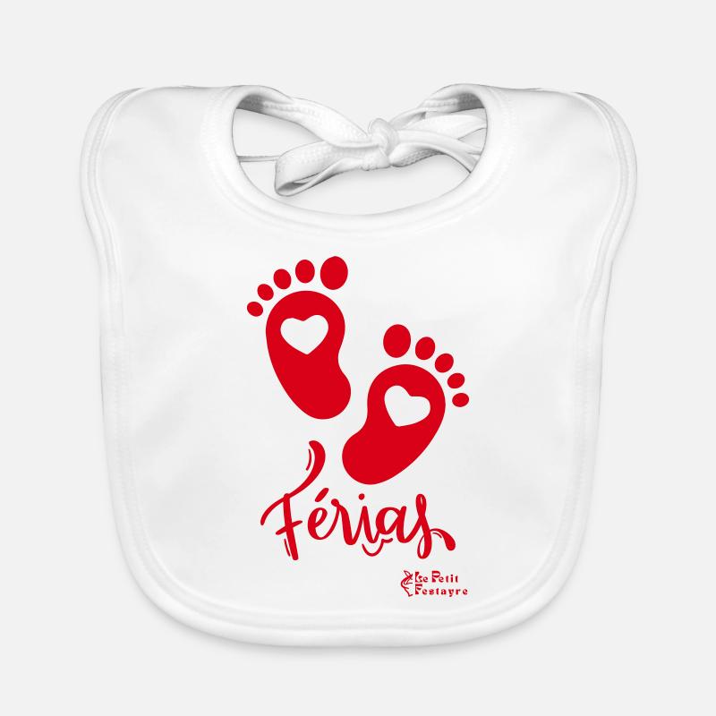 Bébé Férias Petits Pieds - Bavoir bio Bébé - blanc
