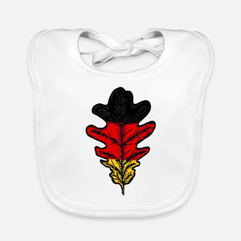 drapeau feuille de chêne - Bavoir bio Bébé - blanc