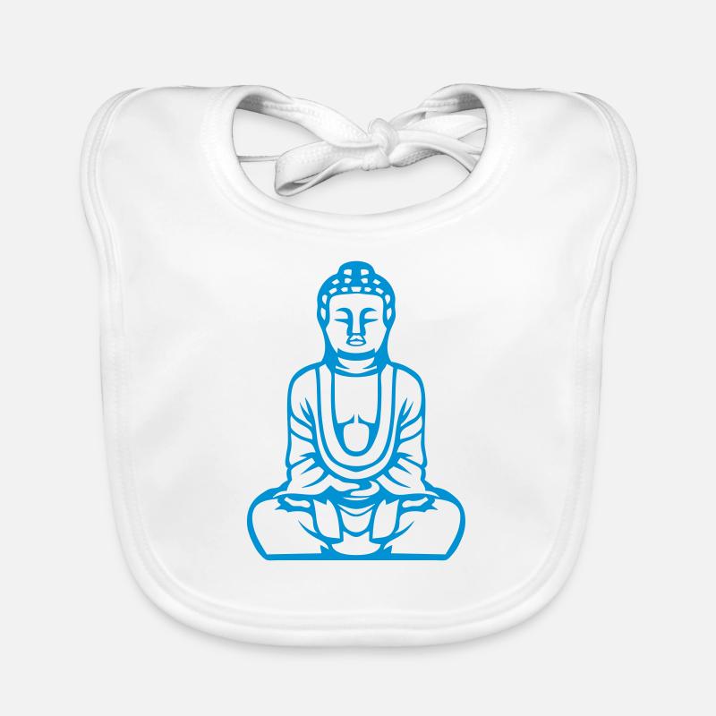 bouddha boudha bouda - Bavoir bio Bébé - blanc