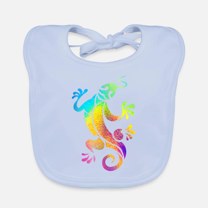 Multicolored Salamander Organic Baby Bibs