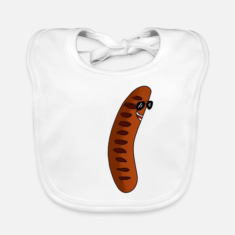 Bratwurst with sunglasses Organic Baby Bibs