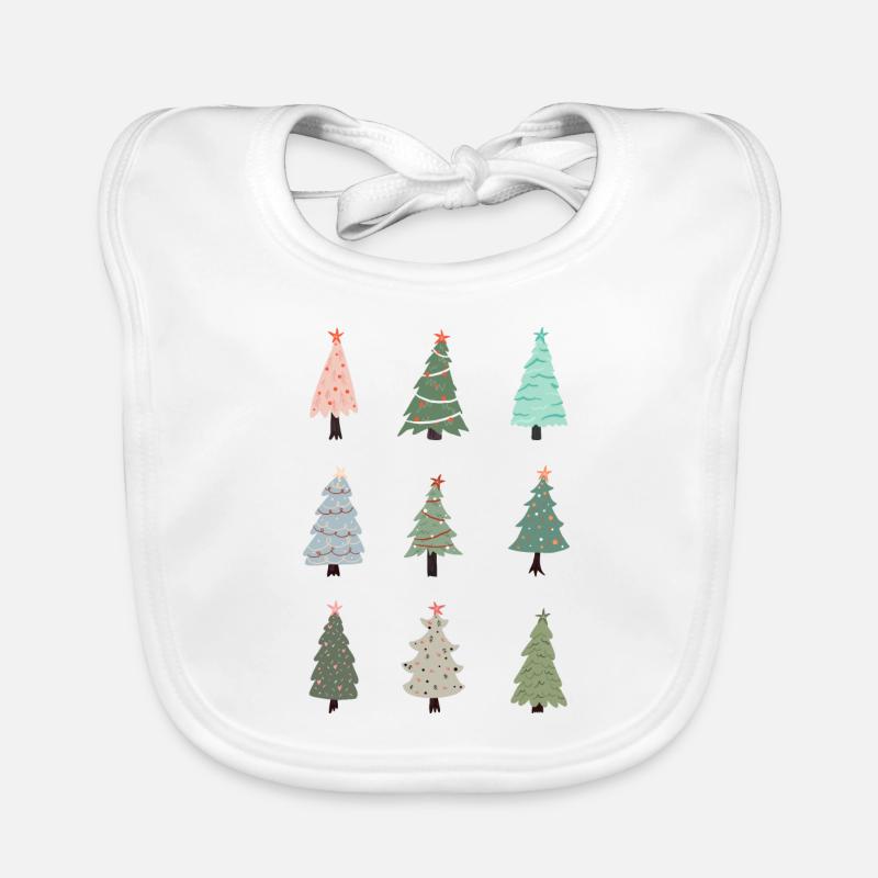 Sapin de noël - Bavoir bio Bébé - blanc