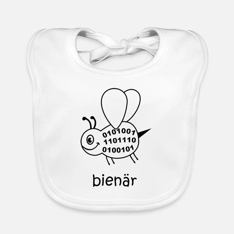 binary, binary system, bee, bienary, binary Organic Baby Bibs
