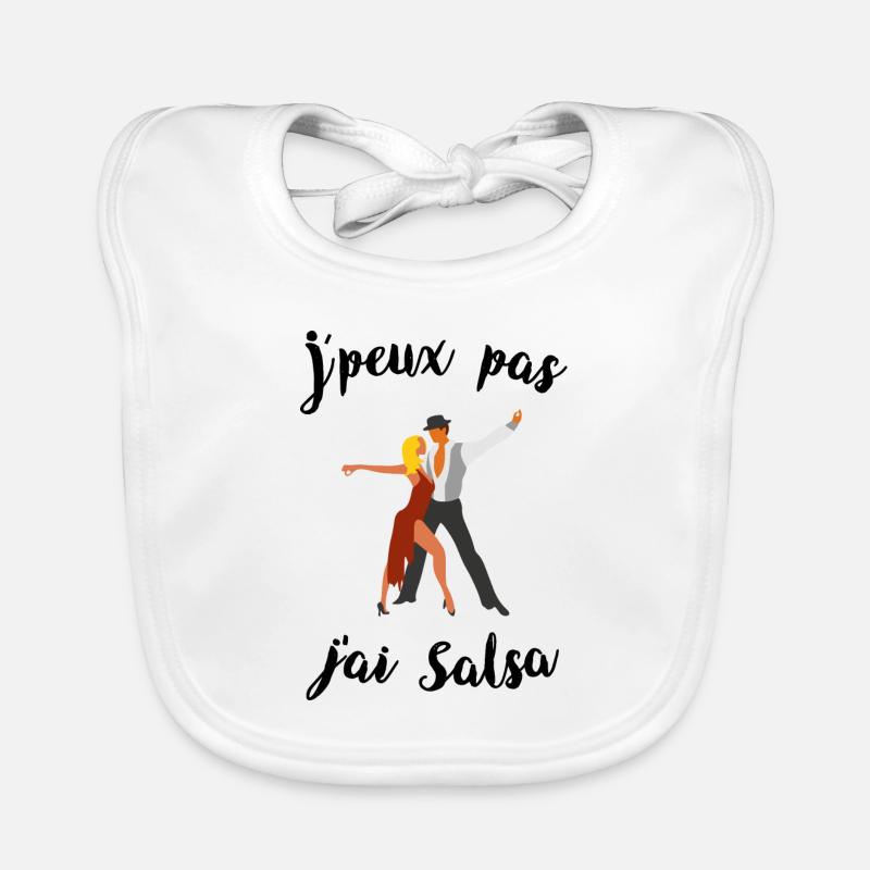 J'peux pas j'ai salsa - Bavoir bio Bébé - blanc