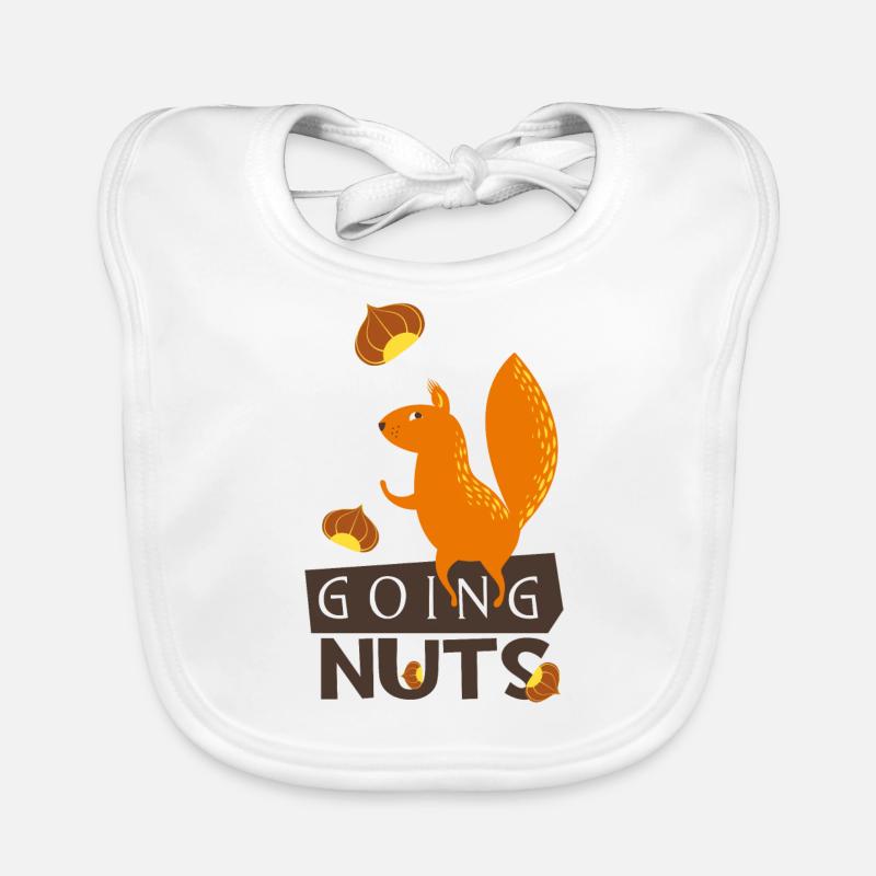 Going nuts- Eichhörnchen dreht durch verrückt irre - Baby Bio-Lätzchen - Weiß