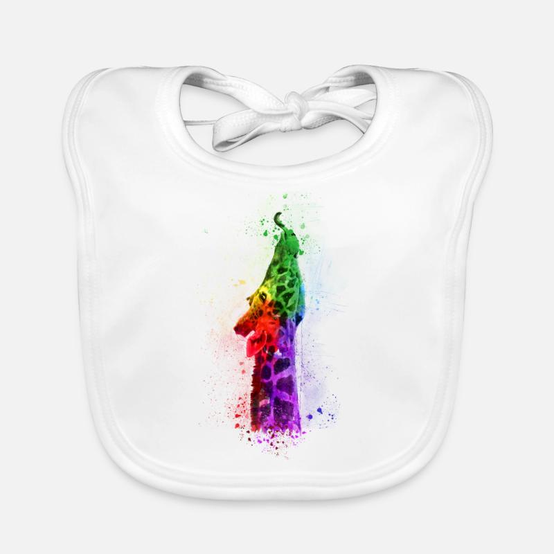 Multicolour Giraffe Organic Baby Bibs