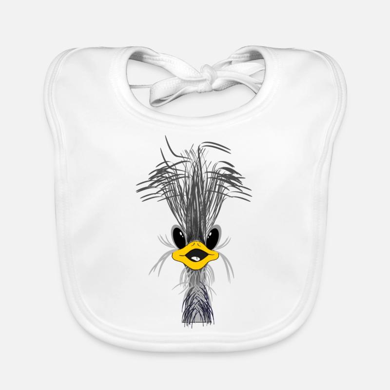OSTRICH - Organic Baby Bibs - white