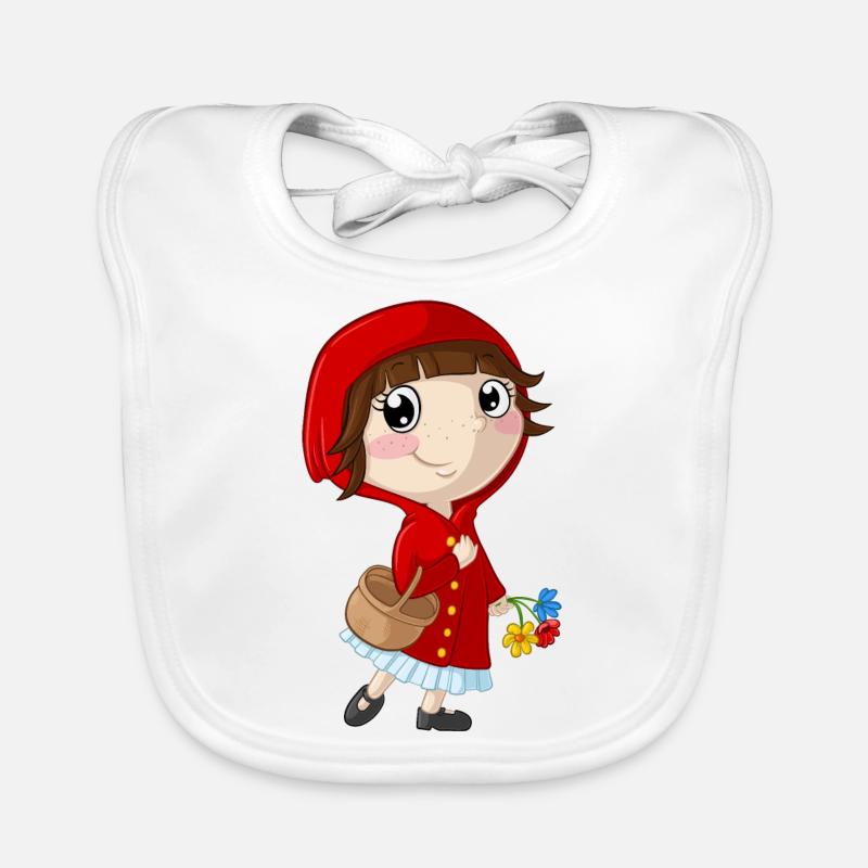 dessin animé petit chaperon rouge - Bavoir bio Bébé - blanc