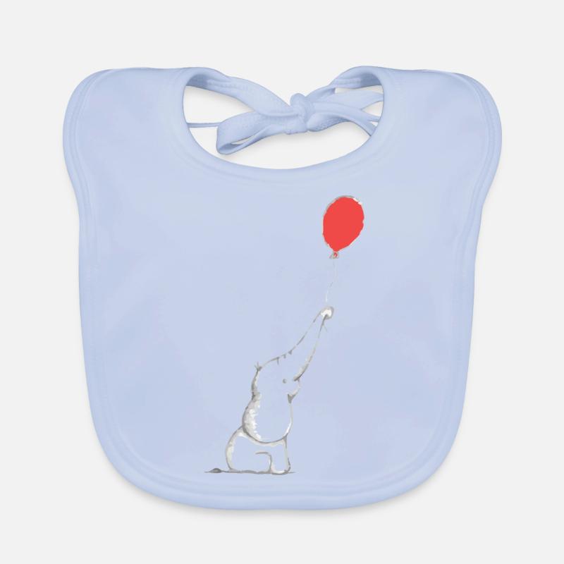 jeune éléphant avec ballon bébé | Cadeau Bavoir bio Bébé