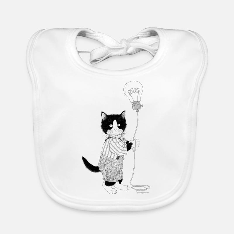 Cat lightbulb Organic Baby Bibs