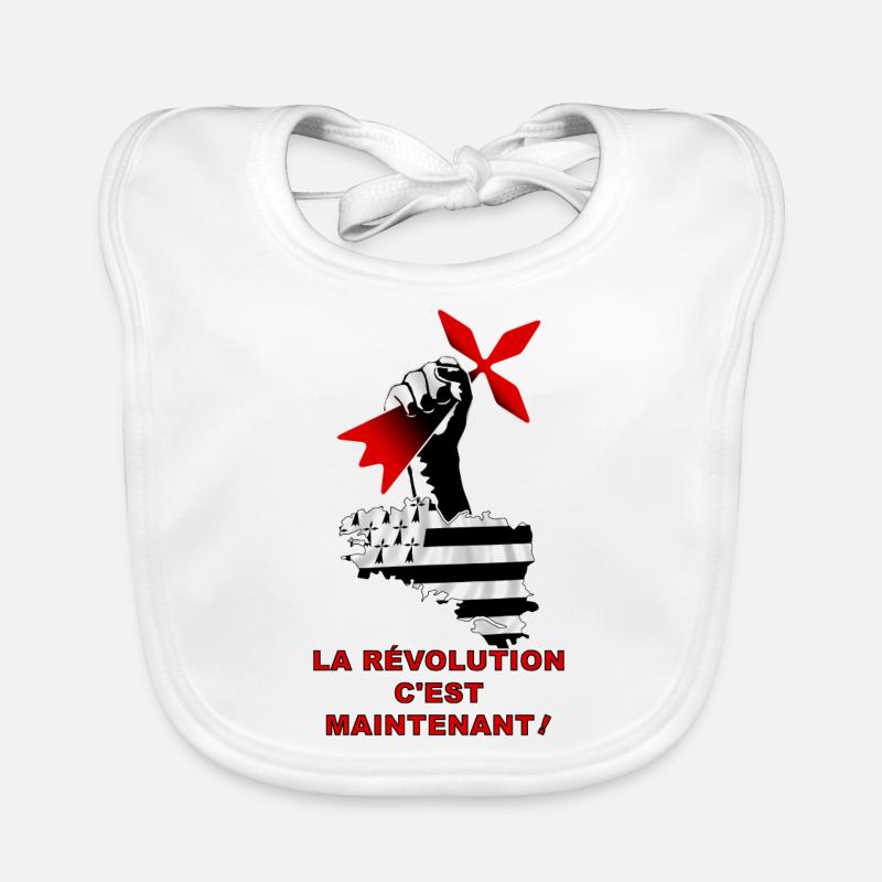 breizh-bretagne révolution - Bavoir bio Bébé - blanc