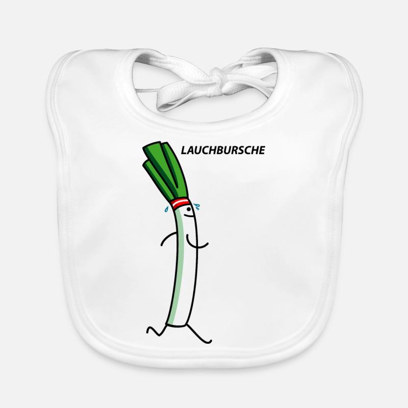 Lauch als Laufbursche - Baby Bio-Lätzchen - Weiß