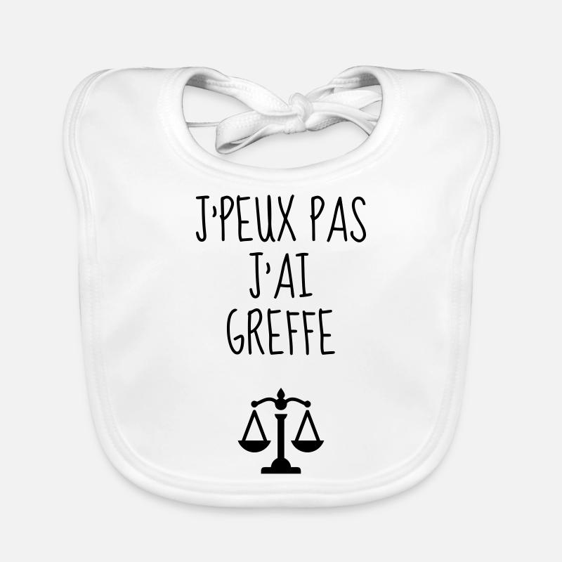 greffier / greffe / tribunal / justice / juge - Bavoir bio Bébé - blanc
