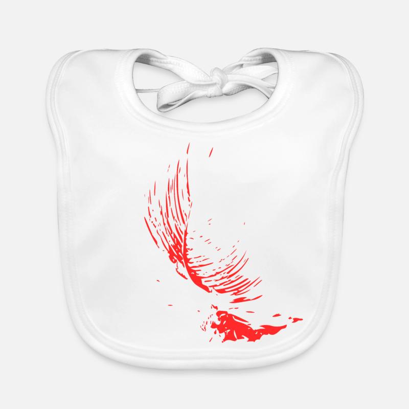 Abstract Design / Line / Pattern / Nature / Red Organic Baby Bibs