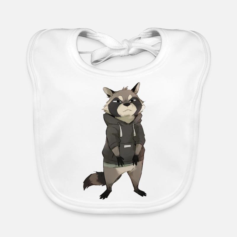 Raccoon with sweatshirt Organic Baby Bibs