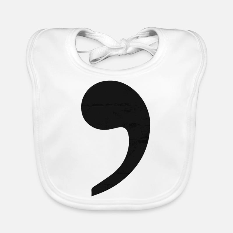 comma black trend gift idea punctuation Organic Baby Bibs
