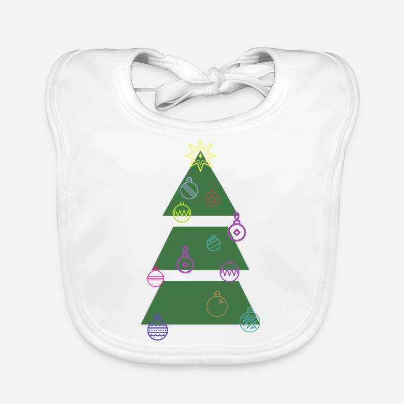 Noël - Bavoir bio Bébé - blanc