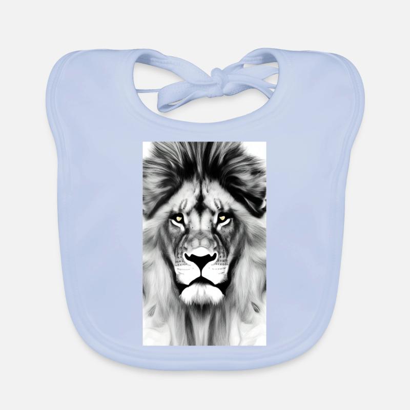 Lion Black and White Organic Baby Bibs