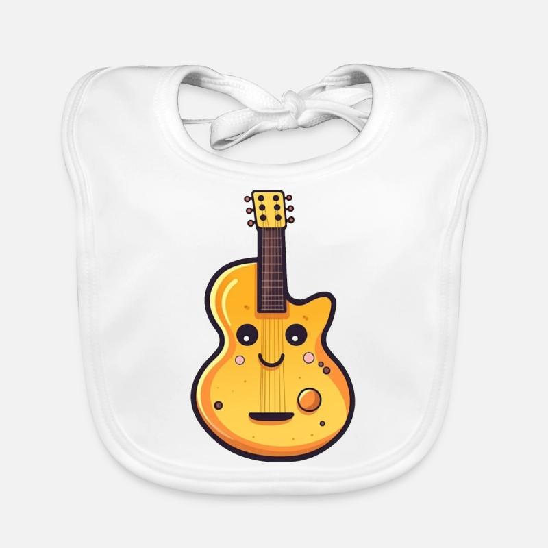 Guitar in comic style Organic Baby Bibs