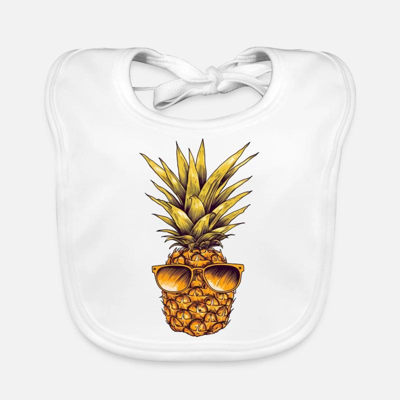 Vintage Ananas mit Sonnenbrille Baby Bio-Lätzchen