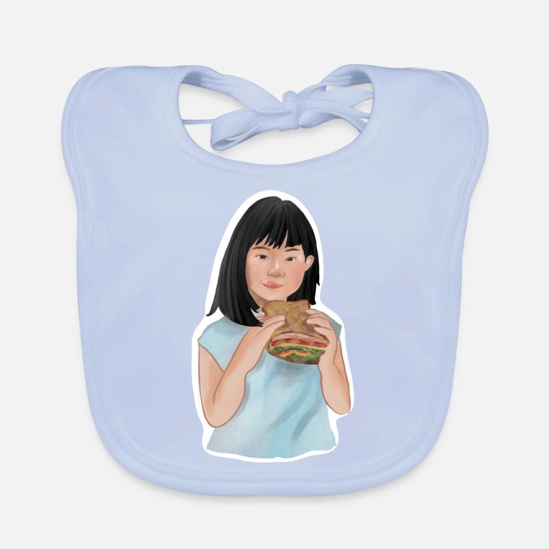 Aranja eats sandwich Organic Baby Bibs