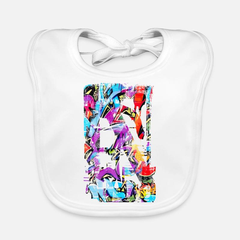 Graffiti-Stil Splash Hip Hop Farben Maler Farbe Baby Bio-Lätzchen