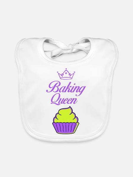 baking queen - Baby Bio-Lätzchen - Weiß - Vorne