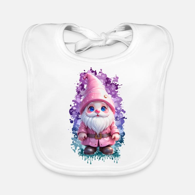 Pinker Winterwichtel mit SplashArt Hintergrund Baby Bio-Lätzchen