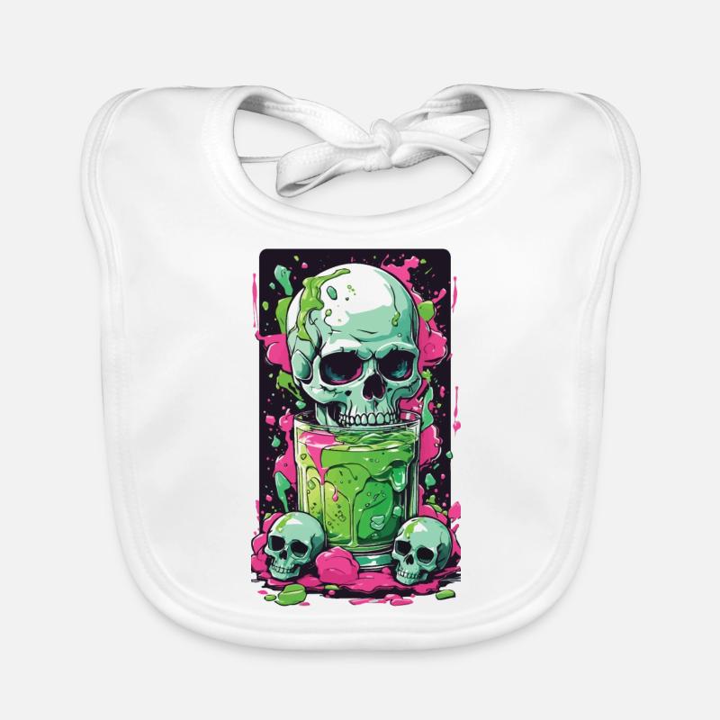 Gothic Skull Weirdcore Gift Illustration Organic Baby Bibs