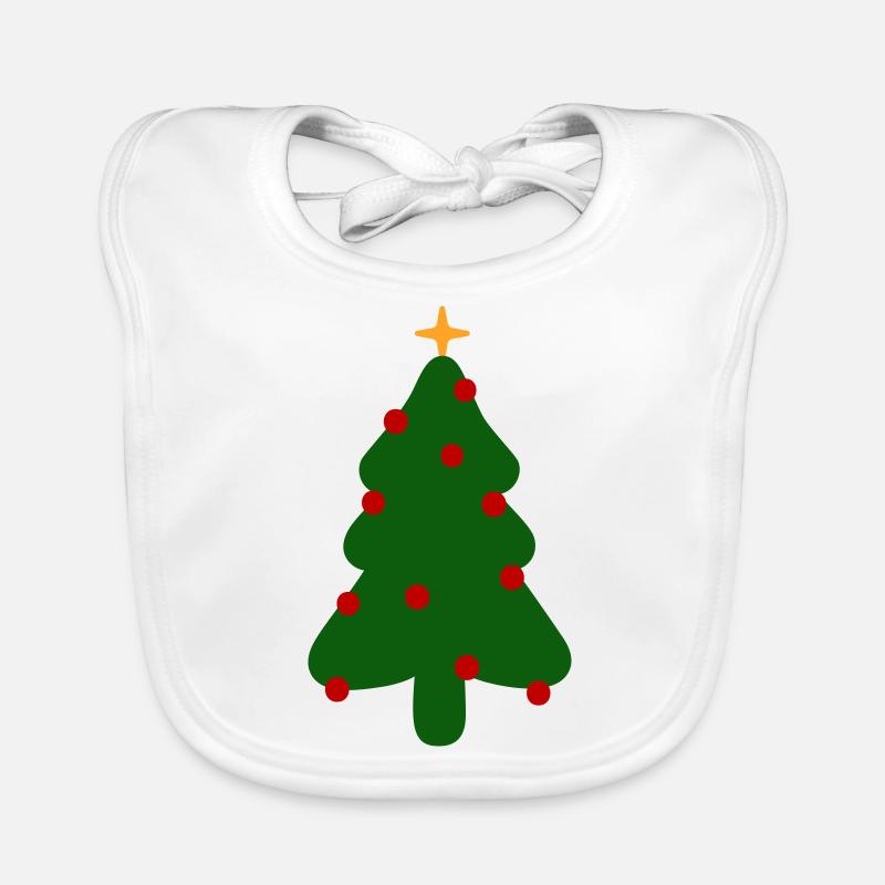 Weihnachtsbaum - Baby Bio-Lätzchen - Weiß