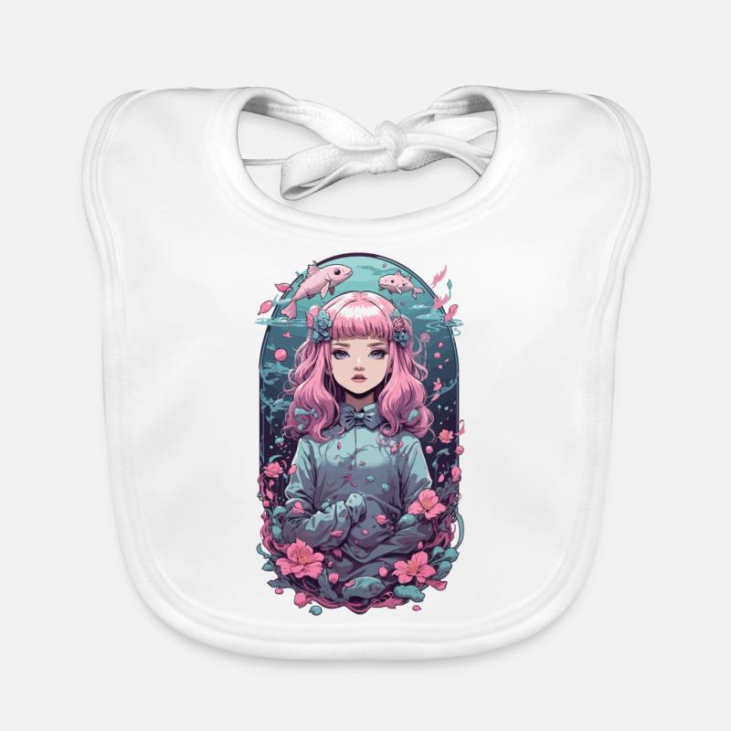 Magical Anime Goth Underwater Design Organic Baby Bibs