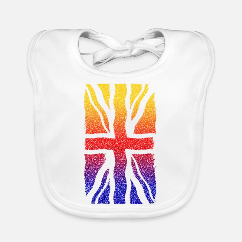Union Jack Rainbow Distressed wave Organic Baby Bibs