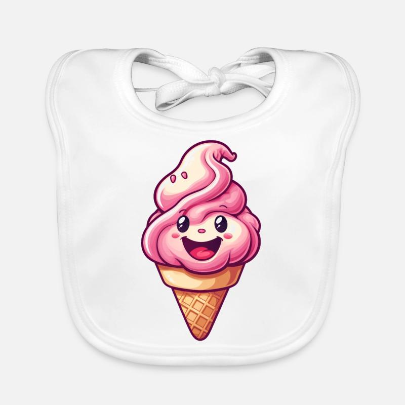 Smiling Ice Cream Creation Organic Baby Bibs