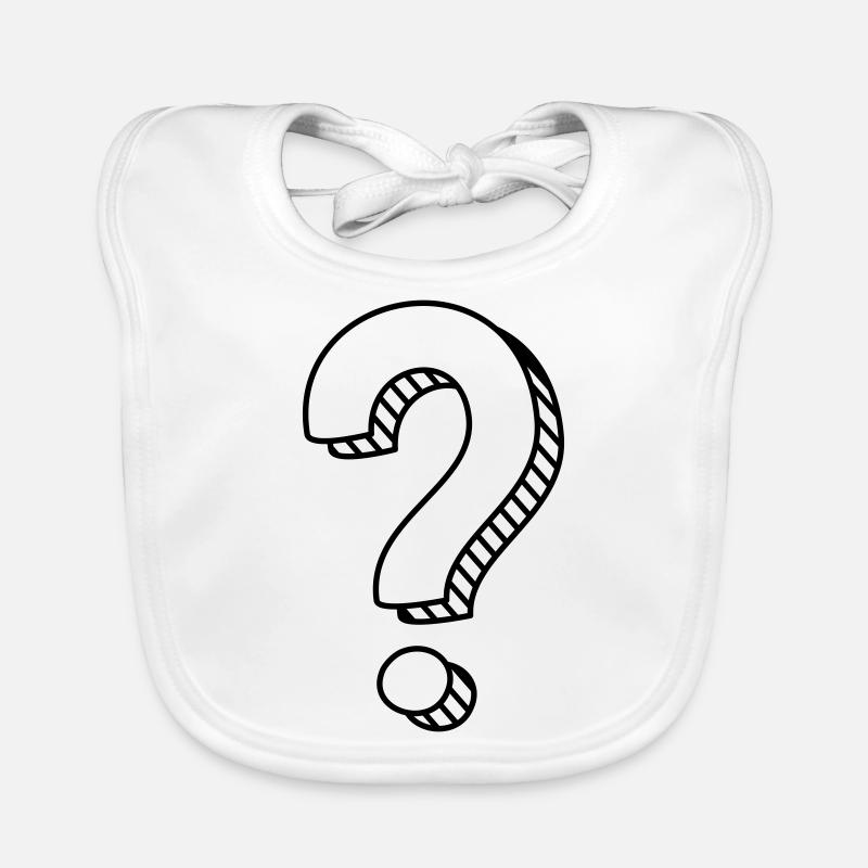 Fragezeichen mit Schatten einfarbig Baby Bio-Lätzchen