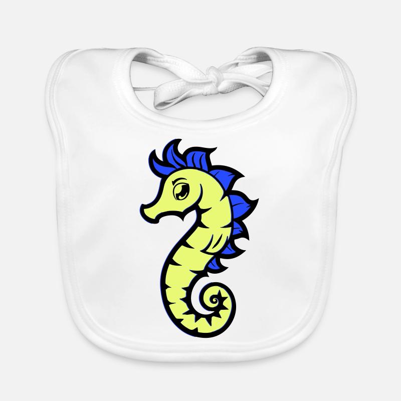 Hippocampe Hippocampe Bande dessinée Bavoir bio Bébé