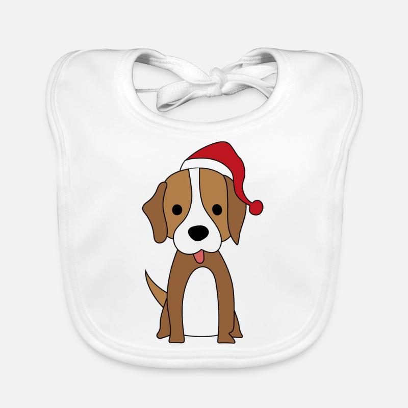 Les chiens et Noël Bavoir bio Bébé